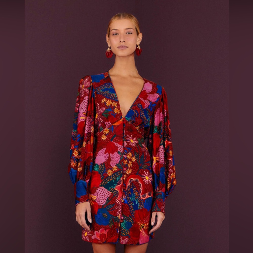 NWT FARM Rio Red Mini Dress